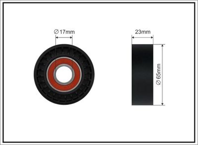 Tensioner Pulley, V-ribbed belt CAFFARO 349-00