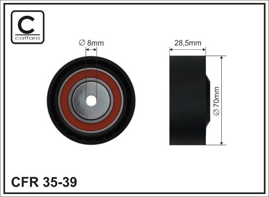 CAFFARO 35-39 Tensioner Pulley, V-ribbed belt