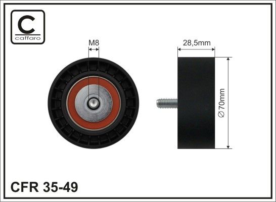 CAFFARO 35-49 Tensioner Pulley, V-ribbed belt