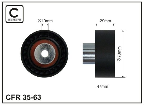CAFFARO 35-63 Deflection Pulley/Guide Pulley, timing belt