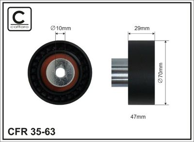 Deflection Pulley/Guide Pulley, timing belt CAFFARO 35-63