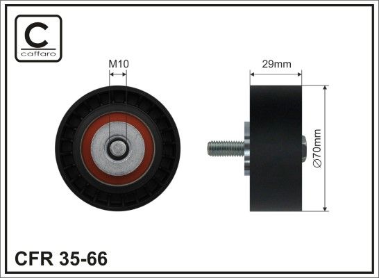CAFFARO 35-66 Deflection/Guide Pulley, V-ribbed belt