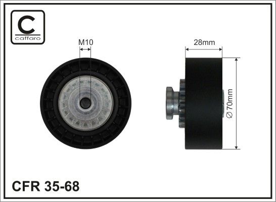 CAFFARO 35-68 Tensioner Pulley, V-ribbed belt