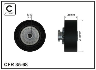 Tensioner Pulley, V-ribbed belt CAFFARO 35-68