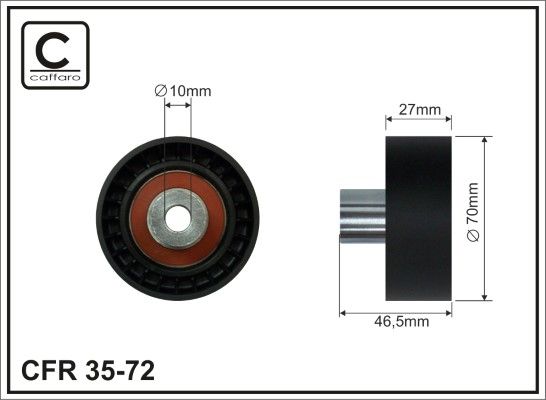 CAFFARO 35-72 Deflection/Guide Pulley, V-ribbed belt