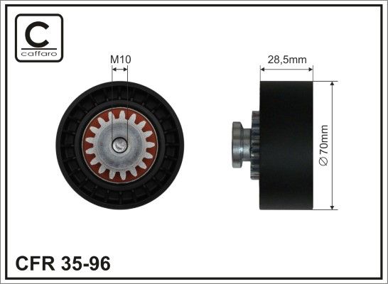 CAFFARO 35-96 Tensioner Pulley, V-ribbed belt