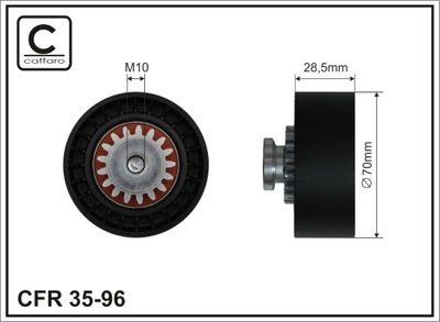 Tensioner Pulley, V-ribbed belt CAFFARO 35-96