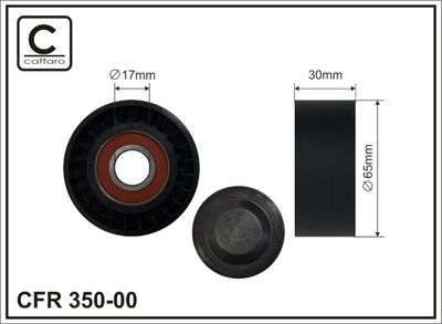 Tensioner Pulley, V-ribbed belt CAFFARO 350-00