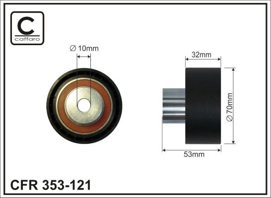 CAFFARO 353-121 Deflection Pulley/Guide Pulley, timing belt
