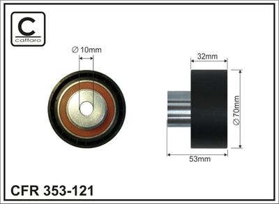 Deflection Pulley/Guide Pulley, timing belt CAFFARO 353-121
