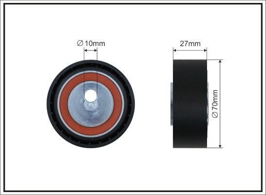 CAFFARO 354-122 Tensioner Pulley, V-ribbed belt