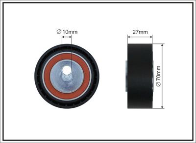 Tensioner Pulley, V-ribbed belt CAFFARO 354-122