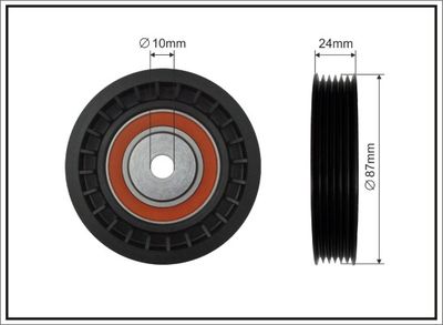 Deflection/Guide Pulley, V-ribbed belt CAFFARO 355-99