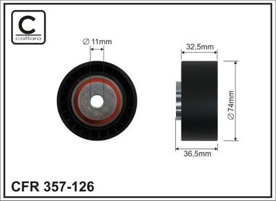 Deflection/Guide Pulley, V-ribbed belt CAFFARO 357-126