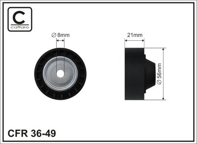 Deflection/Guide Pulley, V-ribbed belt CAFFARO 36-49