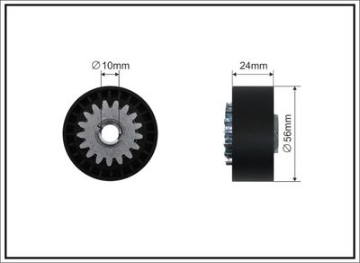Tensioner Pulley, V-ribbed belt CAFFARO 36-68