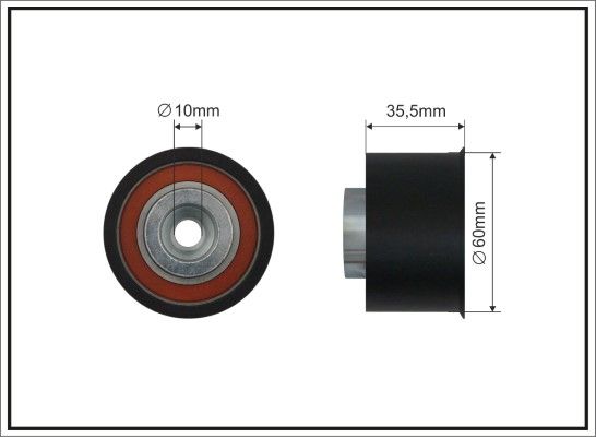 CAFFARO 363-128 Deflection Pulley/Guide Pulley, timing belt