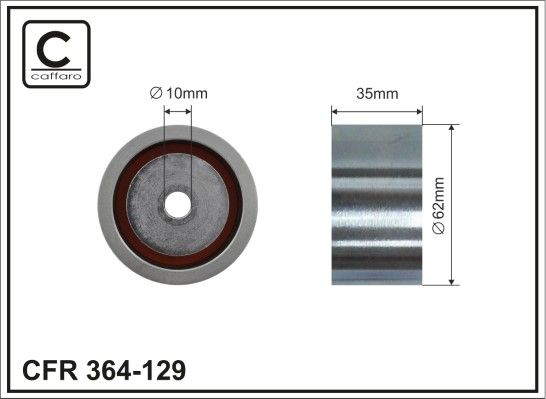 CAFFARO 364-129 Deflection Pulley/Guide Pulley, timing belt