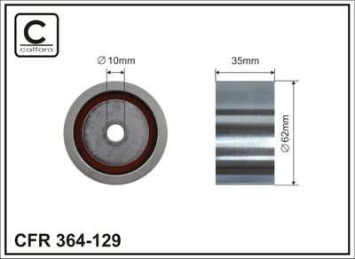 Deflection Pulley/Guide Pulley, timing belt CAFFARO 364-129