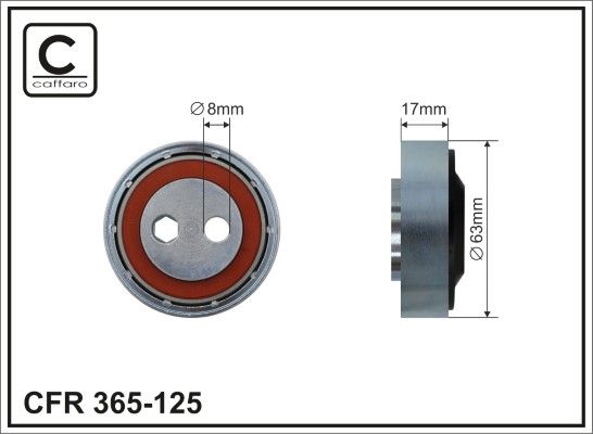 CAFFARO 365-125 Tensioner Pulley, V-ribbed belt