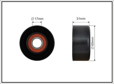 Tensioner Pulley, V-ribbed belt CAFFARO 366-00