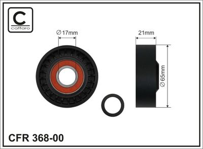 Tensioner Pulley, V-ribbed belt CAFFARO 368-00