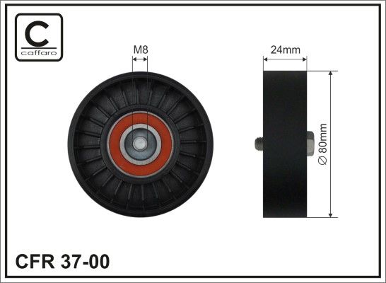 CAFFARO 37-00 Deflection/Guide Pulley, V-ribbed belt