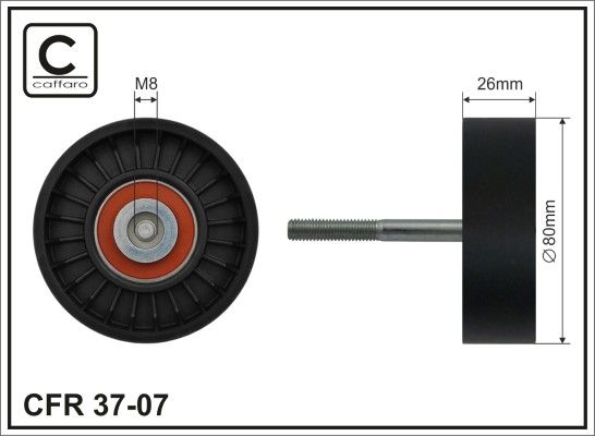 CAFFARO 37-07 Deflection/Guide Pulley, V-ribbed belt