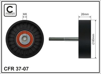 Deflection/Guide Pulley, V-ribbed belt CAFFARO 37-07