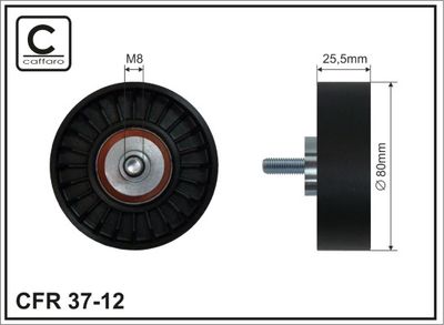 Deflection/Guide Pulley, V-ribbed belt CAFFARO 37-12