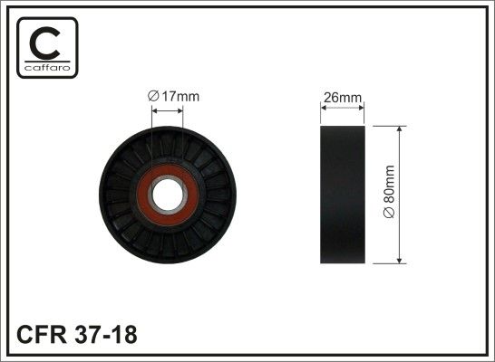 CAFFARO 37-18 Tensioner Pulley, V-ribbed belt