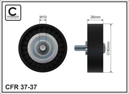 CAFFARO 37-37 Deflection/Guide Pulley, V-ribbed belt