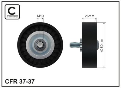 Deflection/Guide Pulley, V-ribbed belt CAFFARO 37-37