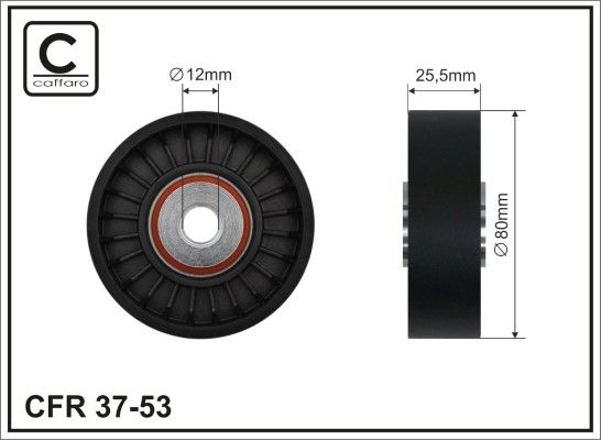 CAFFARO 37-53 Deflection/Guide Pulley, V-ribbed belt