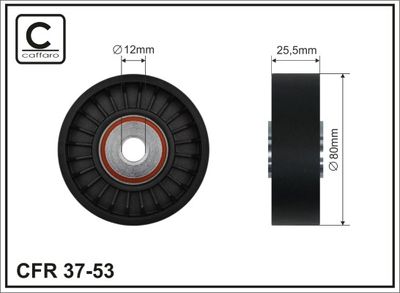 Deflection/Guide Pulley, V-ribbed belt CAFFARO 37-53
