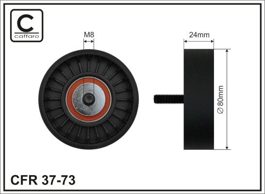 CAFFARO 37-73 Deflection/Guide Pulley, V-ribbed belt