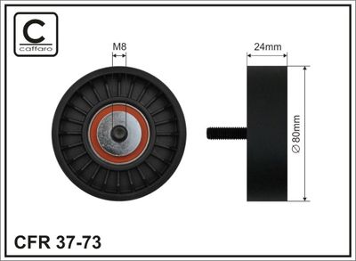 Deflection/Guide Pulley, V-ribbed belt CAFFARO 37-73