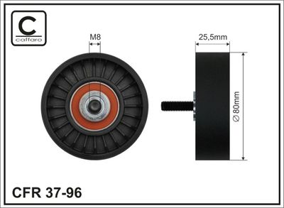 Tensioner Pulley, V-ribbed belt CAFFARO 37-96