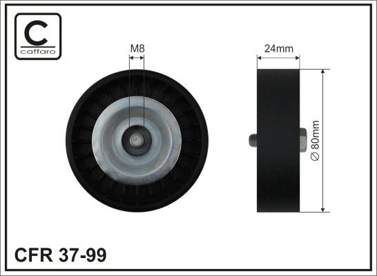 CAFFARO 37-99 Deflection/Guide Pulley, V-ribbed belt