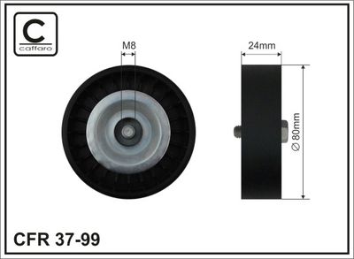 Deflection/Guide Pulley, V-ribbed belt CAFFARO 37-99