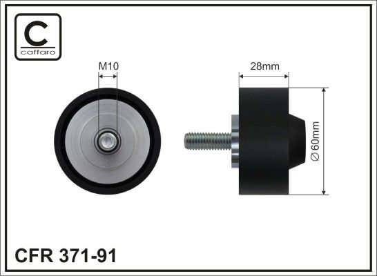 CAFFARO 371-91 Deflection/Guide Pulley, V-ribbed belt
