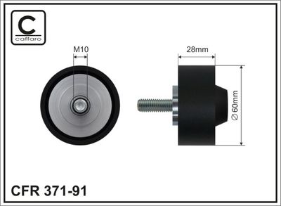 Deflection/Guide Pulley, V-ribbed belt CAFFARO 371-91