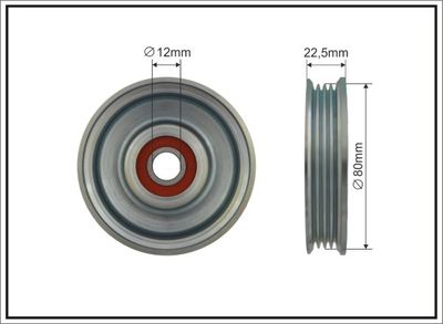 Deflection/Guide Pulley, V-ribbed belt CAFFARO 379-133