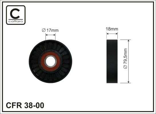 CAFFARO 38-00 Tensioner Pulley, V-ribbed belt