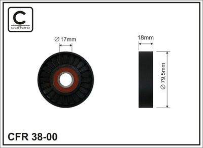 Tensioner Pulley, V-ribbed belt CAFFARO 38-00