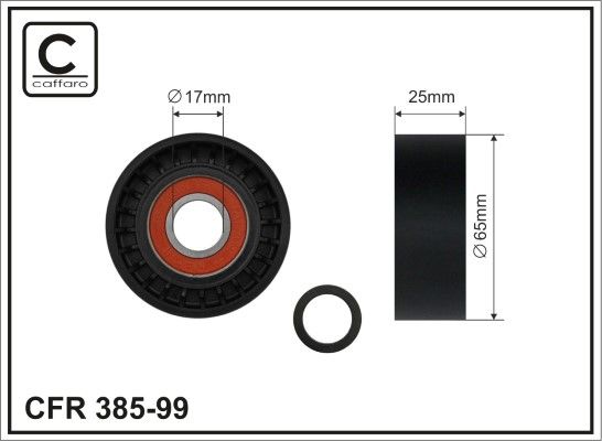 CAFFARO 385-99 Tensioner Pulley, V-ribbed belt