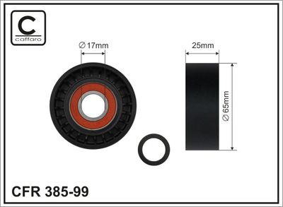 Tensioner Pulley, V-ribbed belt CAFFARO 385-99