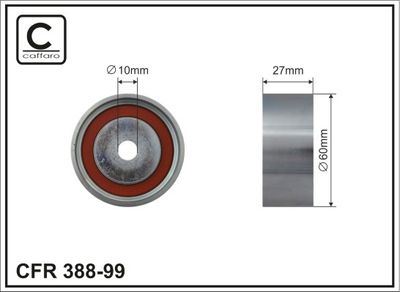 Deflection Pulley/Guide Pulley, timing belt CAFFARO 388-99