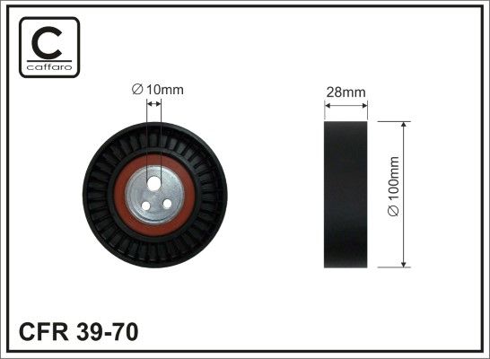 CAFFARO 39-70 Deflection/Guide Pulley, V-ribbed belt