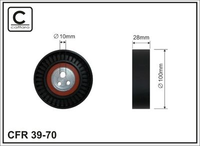 Deflection/Guide Pulley, V-ribbed belt CAFFARO 39-70